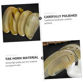 Vaguelly Natural Horn Hair Massaging Comb Fine Tooth Static Scalp Massage Hair Straighter Comb Portable for Professional and Home Use