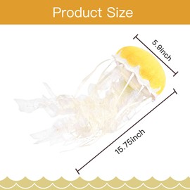 Double Bread Realistic Jellyfish Stuffed Animal, Cute Jellyfish Plush Toy for Birthday Room Decor, Sea Animal Jellyfish Collection Gift for Boys and Girls(Yellow)…