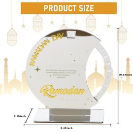 Ramadan Advent Calendar - Acrylic Eid Mubarak DIY Countdown Calendars for Decoration - Craft Ornament Ramadan Gift (Luxury-Silver)