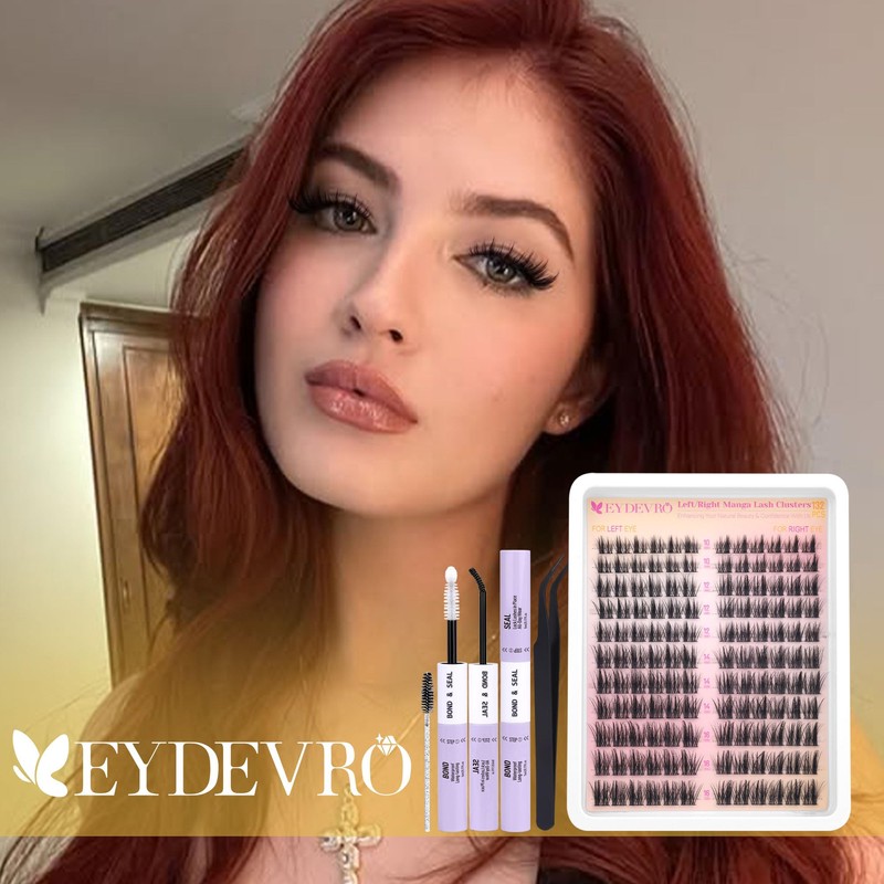 EYDEVRO Manga Lash Clusters Kit Natural Wispy Eyelash Clusters Kit