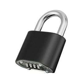 Combination Padlock Padlocks with 4 Digit Code Outdoor Combination Padlock Heavy Duty Combination Padlock Waterproof Combination Lock Alloy Combination Lock for Doors,Sheds,Garage,Gate(52mm,Black)