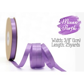LASOIE Satin Ribbon for Flower Bouquet Gift Wrapping for Crafts Bows for Girls Hair Presents Bookmarks Birthday Party Decorations Wedding Invitations Decorative for Craft Mauve Purple 9mm 3/8 Inches