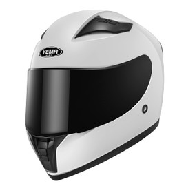 YEMA Motorcycle Street Bike Full Face DOT Helmet YM-832 with Removable Neck Scarf for Men and Women(White，XX-Large)