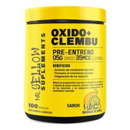 Mr Yellow Pre-entreno Óxido Nítrico Clembuterol Sabor Mango 500g 100 Servs                                                                            