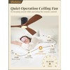 Fanbulous 52" Ceiling Fans with Lights and Remote Control,Modern Flush