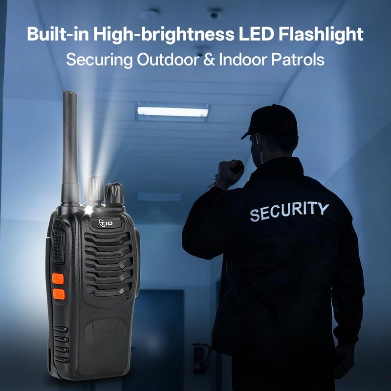 TIDRADIO Walkie Talkies Long Range Two Way Radios with 6-Way
