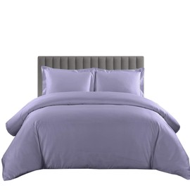 sheetsnthings Solid 600-Thread-Count, 100-Percent Cotton Full-Queen Duvet Cover Set with Buttons Enclosure, Periwinkle