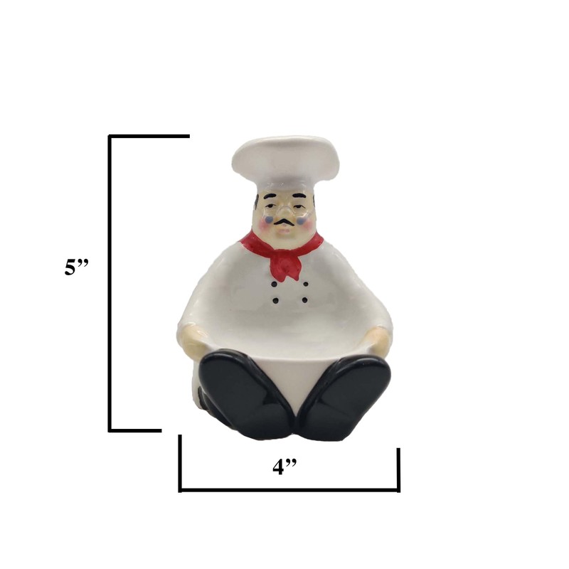 ACK Fat Bistro Chef Ceramic Hand Painted Sponge Holder for