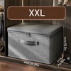Large Capacity Foldable Clothes Storage Box with Lid, Polyester Closet