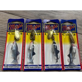 Mepps 4 NEW Mepps Mino Minnow Spinner 2.5" 1/4oz Gold Blade Shad C2M G