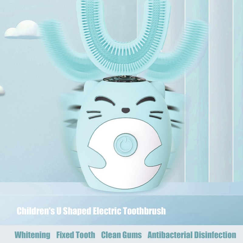Kids Tooth Brush Cartoon Design USB Charging Food Grade Silicone