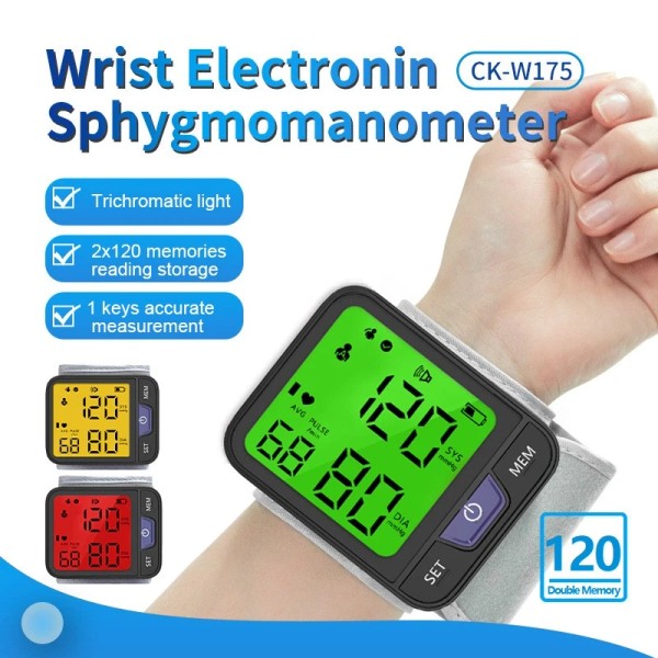 Wrist Blood Pressure Monitor Automatic BP Machine Digital Cuff Heart
