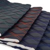 Black Faux Leather Quilted Fabric Double Diamond White Stitch Fluted
