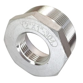 LOZOME 2" Male x 1" Female Thread Reducer Bushing Pipe Fitting, Adapter, Stainless Steel SS 304 NPT Reducer Bushing Pipe Hose Fitting