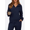 BTFBM Womens 2 Piece Sweatsuits Set Long Sleeve Half Zip