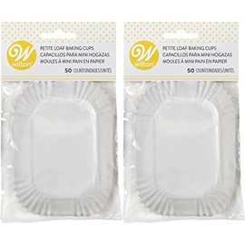 Petite Loaf Cups-White 50/Pkg 1.25"X3.25"