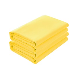 Basic Choice 2-Pack Flat Sheets, Breathable Series Bed Top Sheet, Wrinkle, Fade Resistant, Standard 100 by Oeko-Tex - Full, Yellow