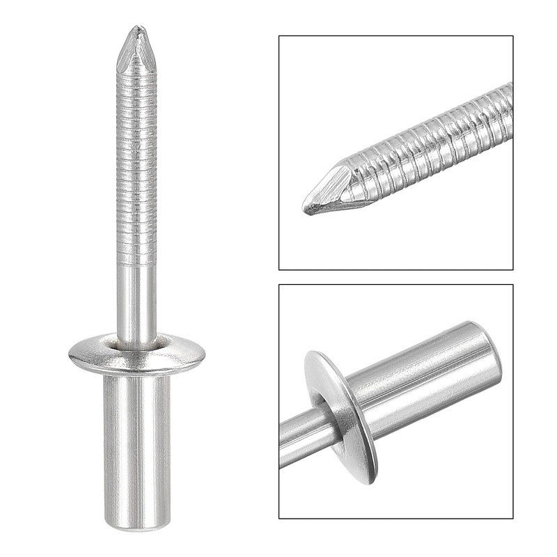 sourcing map Blind Rivets, 304 Stainless Steel Pull Rivets Core