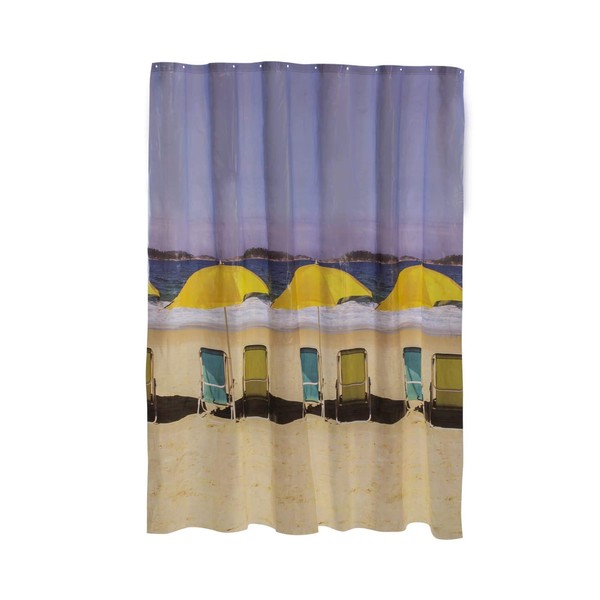 Mainstays Beach Front Photoreal PEVA Shower Curtain 03429911