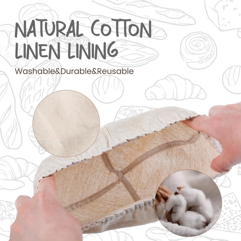 DOYOLLA Bread Proofing Baskets Set of 2 8.5 inch Round