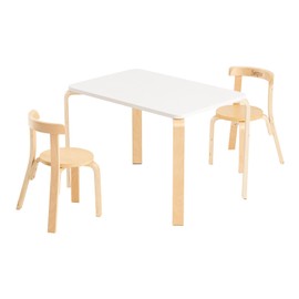 Swegrow Kids Table and 2 Chairs Set, Wooden Table and Chairs for Kids & Toddler，Kids Wooden Furniture for Playroom/Home/Kindergarten