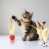 MPXEAVG Pack of 3 Bouncing Cat Ball with Feather, Cat