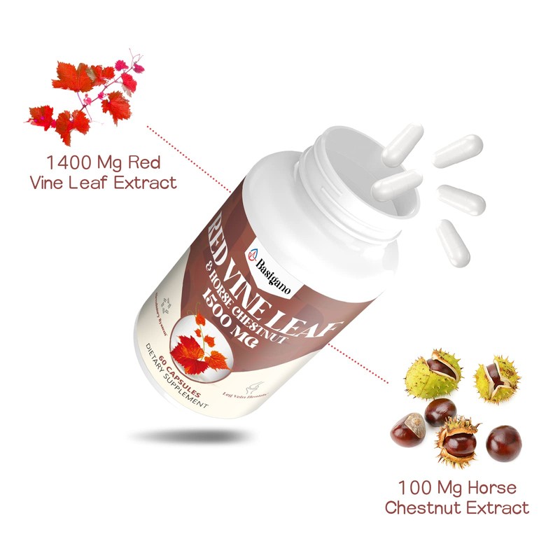 Basigano Red Vine Leaf & Horse Chestnut Extract Capsule Supplements