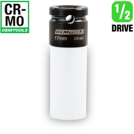 OEMTOOLS 24469 1/2 Inch Drive 17mm Flower Lug Bolt Impact Socket for Mercedes Wheel Nuts, Protective Non-Marring Metric Lug Nut Socket, Convex Lug Nut Tool