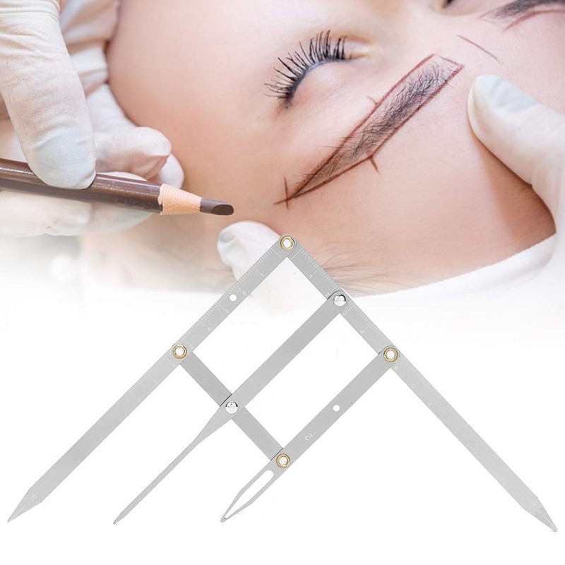 Eyebrow Ruler, Eyebrow Positioning Measurement Microblading Tattoo Eyebrow Ruler Golden