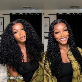Wiggins Hair Pre Cut Ready And Go Wig Glueless Curly Wig Pre Bleached Pre Plucked 7x4 Closure Wig 13x4 HD Lace Frontal Wig Human Hair - Hair Type: 7x4 Ready Go Wig, Hair Length: 16 Inch