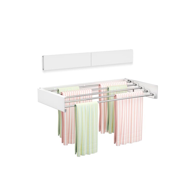 Vikaqi Wall Mounted Clothes Drying Rack 23.6", Foldable Wall Mount