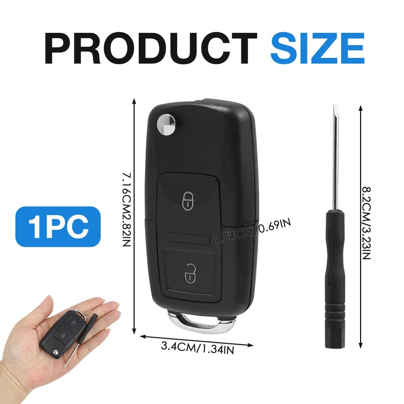 2 Button Key Shell Compatible with VW MK4 Bora Golf