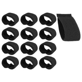 Emezddo Pack of 12 Elastic Belt Holders, Belt Loops for Service Belt, Tactical Backpack Strap Holder, Belt Keeper, for 3 cm - 4 cm Belt Straps (Black), black
