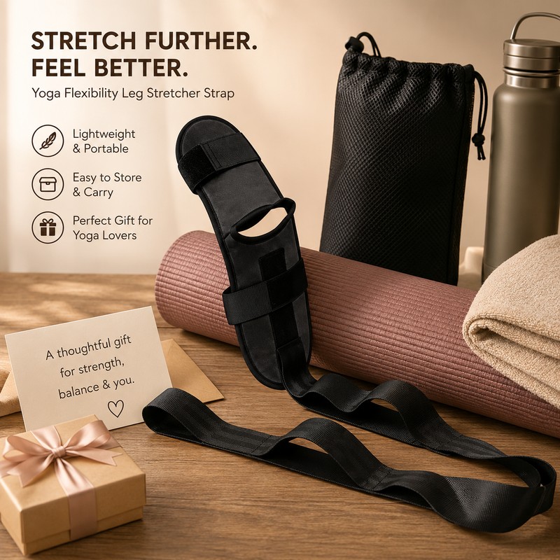Yoga Stretching Strap for Flexibility Training – Multi-Loop Leg Stretcher