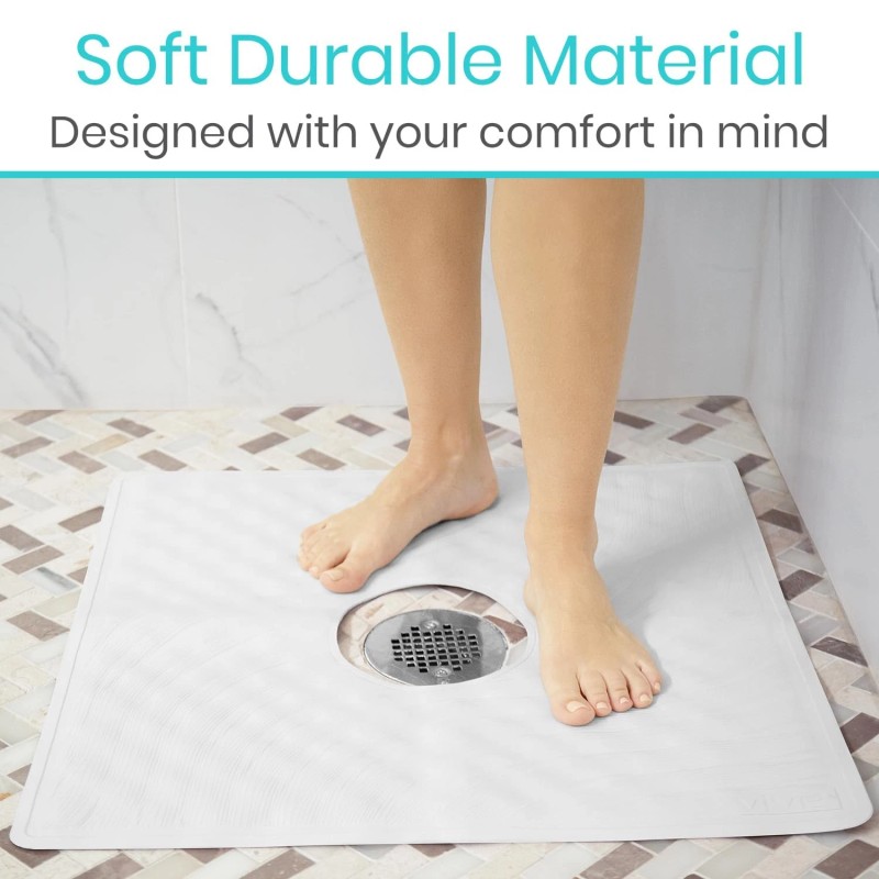 Vive Shower Mat - 22" By 22" Square Non Slip