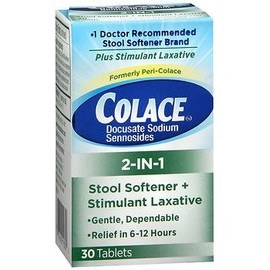 Colace 2-in-1 Tablets - 30 ct, Pack of 6