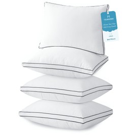 MUXHOMO Bed Pillows Queen Size Set of 4, Hotel Collection Sleeping Pillows 4 Pack for Side and Back Sleepers, Down Alternative Plump Filling, 20 x 30 Inches