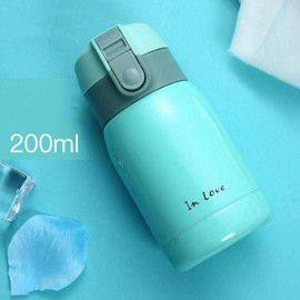 Mini 7 oz Stainless Steel Water Bottle, Small Vacuum Insulated Water Bottle Leakproof Sport Tumbler Cup Hot and Cold Water Bottle for Women Girls Kids Gift Milk Tea Lunch (Blue)