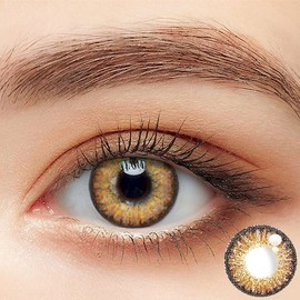 Libruver Colored Contact Container Soaking Storage Case Set for Party Daily With Lenses Inserter Suction Stick Kit, Brown