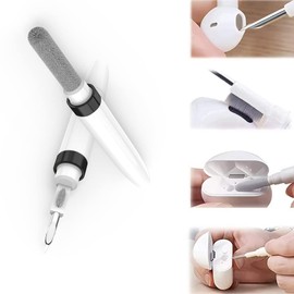 GOALSEN Dual-Brush Earbud Cleaning Pen | 4-in-1 Pro Kit for Precision & Durability, Tool Compatible with Airpods, Galaxy Buds, All Wireless Headsets -Black
