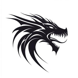 Reusable Stencil, Silhouette Dragon Head Design, 8.5x11 Inches, Perfect for Painting and Craft Projects