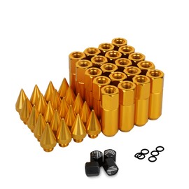 YeshineAuto M12x1.5 Spikes Lug Nuts 20pcs 60mm Aluminum Wheel Nuts Fit for Ford Escape/Focus/Fusion,for Honda Accord/CR-V,for Toyota Avalon,for Chevy Impala etc (Gold)