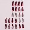 Caiguoer 24pcs(C) Long Square Press On False Nails for Women