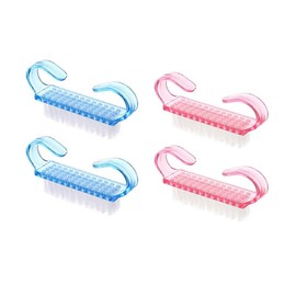 Nail Brushes - 4pcs Nail Cleaning Brush - Plastic Handle Nail Finger Tip Scrubbing Brushes - Fingernail Brush with Soft Bristles Nail Manicure Dust Brush,Handle Grip Nail Brush for Nail,Home&Salon Use