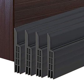 4pcs Autoadhesivo para Puerta Tira de Goma de Puerta - 100cm Sello de Puerta para Hueco de Ventana o Puerta, de Silicona Tira reptiles Cinta Tapón Ruido A Prueba Polvo Prevención (Negro)
