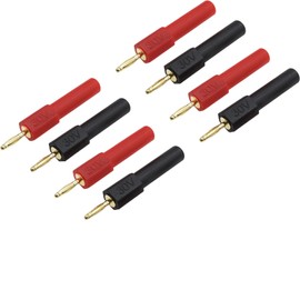 2mm Male Pluge to 4mm Female Banana Jack Probe Connectors Adapters Black and Red - (8 Pcs)