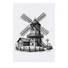 'Rustic Windmill' Temporary Tattoo - Water Resistant, Skin-Safe, Non-Toxic Transfer