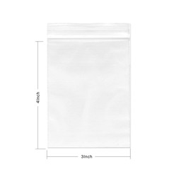 P-SOTER 200Pcs 3 x 4-inch Clear Reclosable Bags and Poly Storage Bags, 2Mil Plastic Bags for Jewelry Beads Pill Cards