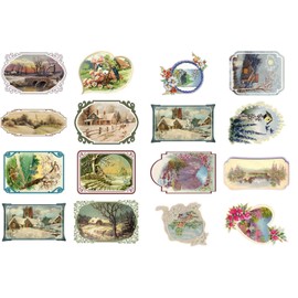 Decoupage Paper Pack (10sheets A4 / 8"x12") Spring and Winter Landscapes FLONZ Vintage Ephemera