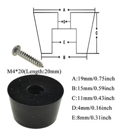 Acoeitl Black Soft Cutting Board Rubber Feet with Metal Screws 0.43" H x 0.75" D Good Grip Sturdy Hold Keep Dry Not Slip No Mark Not Damage Scratch Surface for Table Counter Bottom 12PCS